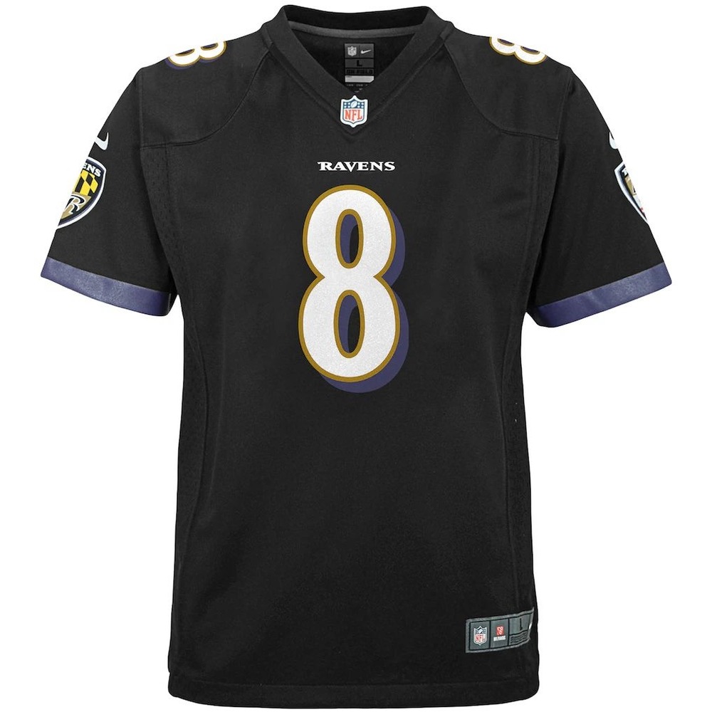 Nike Lamar Jackson Baltimore Ravens Jersey Kids Medium 10/12 Black NFL 8